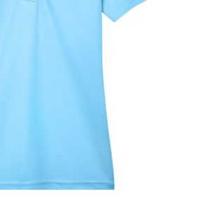 Polo pour femme bleu ciel avec broderie, manches courtes, col, mélange de coton, décontracté, golf, affaires, mode, vêtements - Product Image 6