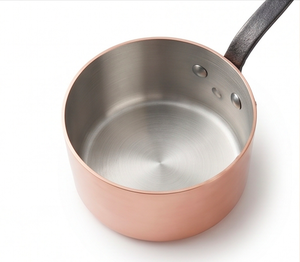 Rose Gold Copper Sauce <b>Pan</b> With Stainless Steel Lining Cast Iron <b>Handle</b> Heat Resistant For Gas And Induction Cookers Use - Product Image 4