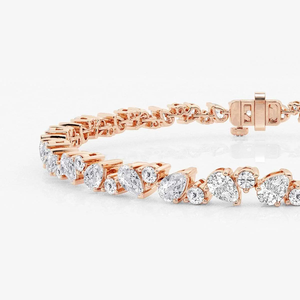 Pulsera de Moda con Diamantes Cultivados en Laboratorio, Redondos y en Forma de Pera, de 1.5 Quilates, 7 Pulgadas, Joyería Brillante y Elegante, Regalo para Mujer - Product Image 1