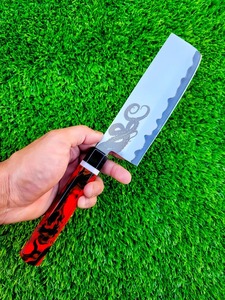 Viking Art Handmade Eco-Friendly Extra <b>Sharp</b> Filleting <b>Knife</b> Carbon Steel Blade Satin Finish Industrial RED Resin Handle 8-9.9in - Product Image 2