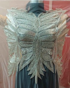 Blusa Elegante Estilo Bollywood para Mujer, Bordada con Cuentas, Tejido de Punto, Corta, para Fiesta - Product Image 2