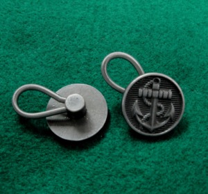 DK-348BB Prolongateur de bouton de pantalon 19 mm |   Bouton rond en métal avec logo ancre en relief, sans nickel, style classique - Product Image 4