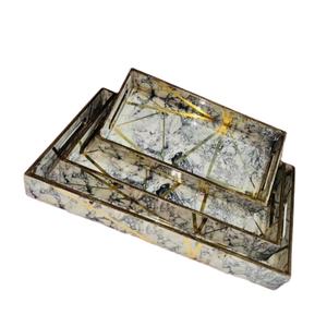 Plateau en émail personnalisé avec logo, plateau alimentaire en émail robuste, plateau en émail de style antique, plateau de service en acier émaillé - Product Image 2