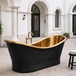 Bañera de Cobre Negro de Primera Calidad, Bañera Independiente de Diseño para Baños Modernos y Durabilidad a Largo Plazo - Product Image 4