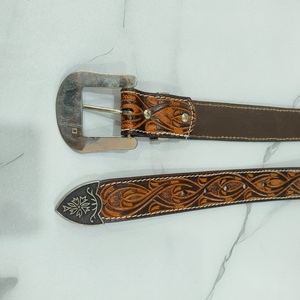 Cinturones Unisex de Cuero Genuino Estilo Western con Diseño Floral Grabado a Mano, Juego de 6 Piezas, Tendencia Vintage 2026 - Product Image 3