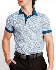 Polo de Golf de Punto de Poliéster Reciclado y Spandex, con Absorción de Humedad, UPF 40, Corte Regular, Estampado por Sublimación - Product Image 1