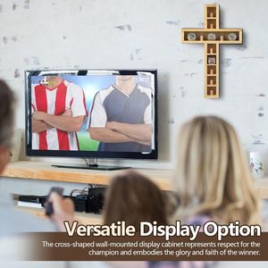 Teenyyou Baseball Ring Holder <b>Display</b> <b>Case</b> 12 Posts Softball Championship Ring Holder 9x14 Inches Wall Mount Mango Wood - Product Image 2