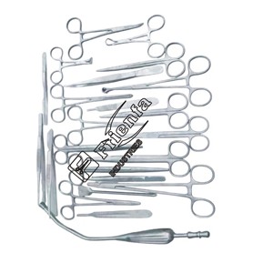 Ensemble de 23 instruments chirurgicaux vétérinaires en acier inoxydable, manuels, de haute qualité, approuvés CE, garantie de 3 ans - Product Image 1