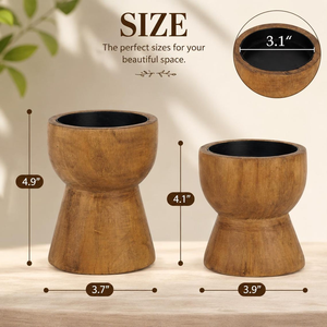 Candelabros de Madera Rústicos Estilo Farmhouse, Portavelas Decorativos de Madera, Centro de Mesa Vintage - Product Image 2