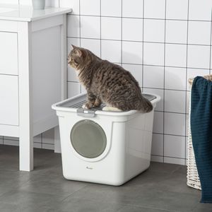 Lettiera XL Bianca in EVA con Ampio Spazio Interno, Facile Ingresso Frontale e Uscita Superiore, Paletta per il Controllo degli Odori - Product Image 2