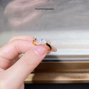 Platinum Plated 925 Sterling <b>Silver</b> Marquise Cut High Carbon Diamond Classic Prong Set <b>Solitaire</b> Wedding Engagement <b>Ring</b> - Product Image 5