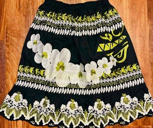 High Quality Polyester Hawaiian Print Women's <b>Skirts</b> New Style Embroidery Natural Breathable Soft Manufactured Pakistan - Product Image 3
