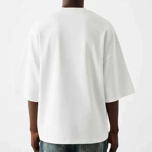 เสื้อยืดคอกลมผู้ชายผ้าฝ้ายคุณภาพสูง พรีเมียม รับสกรีนโลโก้ พิมพ์ลายนูน 3 มิติ สตรีทแวร์ เนื้อผ้าหนา - Product Image 5
