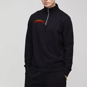 Sudadera de cuello redondo para hombre con media cremallera, personalizada, al por mayor, de primera calidad, último diseño, de algodón y forro polar. - Product Image 4