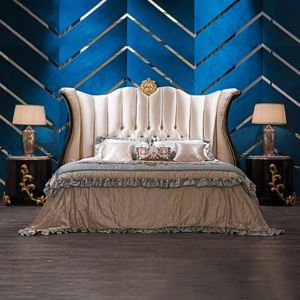 Hot Sale Plaza Luxury Traditional Cream Gold Mahogany Velvet Eco-Friendly Durable Bedroom Set Upholstered Bed Elegant Royal - Product Image 1