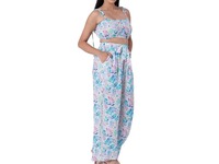Ensemble coordonné décontracté pour femme, fabriqué en Inde, imprimé feuilles bohèmes, 100 % coton, écologique, coupe ajustée, taille élastique, style robe douce