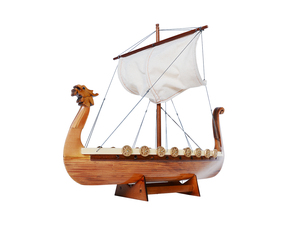 B318 - Maqueta de Barco Vikingo Drakkar, Hecha a Mano en Madera, Artículo Coleccionable Náutico, Decoración para el Hogar, Regalo, Suministros para Manualidades, 30.5Lx18Wx25H cm - Product Image 1