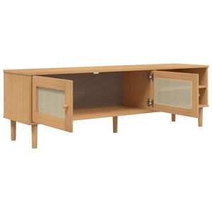 SENJA legno massello pino TV Stand 62.2 "x 15.7" x 19.3 "Rattan Look marrone - Product Image 6