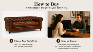 Chesterfield Genuine Leather <b>Sofa</b> Two Seat Tufted Back Armless Wood Legs Square Modern Living Room Furniture - Product Image 4