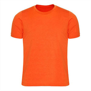 เสื้อยืดแขนสั้นสีส้มสำหรับผู้ชาย ทรงปกติ ผ้าฝ้ายเจอร์ซีย์ 100% คอกลม พิมพ์ลายลำลอง สีพื้น กำลังเป็นที่นิยม - Product Image 1