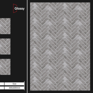 Azulejos de Pared de Cerámica Brillante de 30X60CM, Estilo de Superficie Elegante para Proyectos de Decoración de Paredes Interiores de Baños y Cocinas Modernas - Product Image 1
