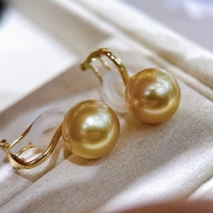 Pendientes de Perlas de Oro Natural de 9-10 mm, Brillo de Aceite Impecable, Brillo de Espejo Intenso, Chapado en Oro de 18K, 925, Círculo Pequeño de Precisión, Verde - Product Image 4