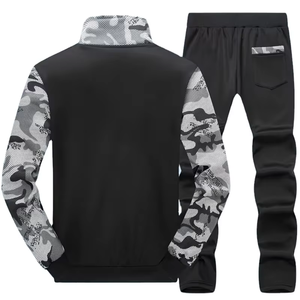 <b>Mens</b> Winter Solid Sweatshirt Set Outdoor Sports Stand Collar <b>Jacket</b> Casual Trendy Two-Piece Solid <b>Pullover</b> 100% Cotton Quick Dry - Product Image 2