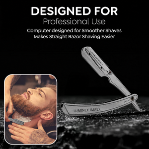 Navaja de Afeitar Recta Vintage Luminex Impex con Mango de Concha de Abulón y Acero al Carbono, Lista para Usar en Barberías y Salones - Product Image 2