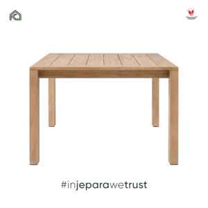 Table à manger d'extérieur en teck massif moderne, faite à la main, minimaliste, pour jardin, terrasse, restaurant, hôtel, villa, meubles sur mesure KLOPS - Product Image 4