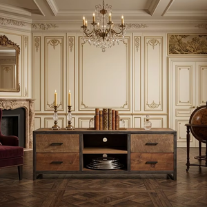 Mueble para TV de Madera de Teca Sólida Ardera, Consola Multimedia Minimalista con Acabado Natural para Proyectos de Salas de Estar en Hoteles y Villas - Product Image 3