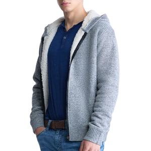 Veste d'automne décontractée chaude à capuche Sherpa en polaire brodée pour hommes - Product Image 1