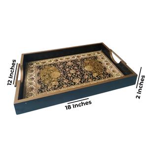 New Style Enamel printed & <b>Wooden</b> Serving Tray <b>For</b> Serving Food New <b>Wooden</b> Tray In Wholesale Price New Platter Indian Platter - Product Image 4