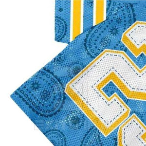 Maillot de football imprimé bandana pour homme, numéro 23 brodé, col en V en maille, streetwear hip-hop, chemise de sport américaine surdimensionnée, sur mesure - Product Image 6