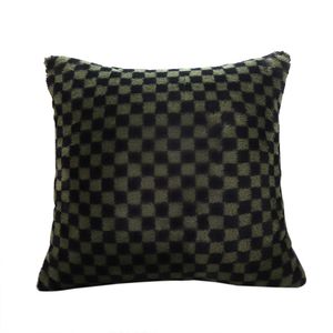 Urban Luxury 30cm Dark Green Checkered Lumbar Throw <b>Pillow</b> Modern Home Decorative Cushion for <b>Sofa</b> Bed or Living Room - Product Image 4