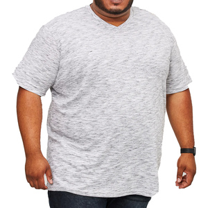 High Quality 200GSM Men's <b>V</b>-<b>Neck</b> <b>Oversized</b> <b>T</b>-<b>Shirt</b> Plus Size Knitted Cotton Casual Customized Logo - Product Image 6