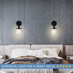 Lámpara de Pared Industrial Moderna de 1 Luz para Interiores, Pantalla de Vidrio Transparente, Portalámparas E26, Bombilla No Incluida, No se Puede Enviar al Extranjero - Product Image 5