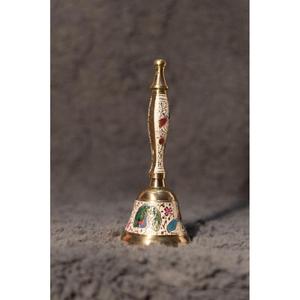 Campanas de mano de metal para decoración de mesas en bodas y festivales, artesanía de latón, campana de pooja y ghanti con diseño pintado a mano - Product Image 1