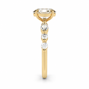 Anillo de Compromiso de Lujo con Moissanita para Mujer, Anillo de Boda con Diamante de Forma Ovalada, Anillo de Promesa de Oro Amarillo Vermeil de 14K - Product Image 4