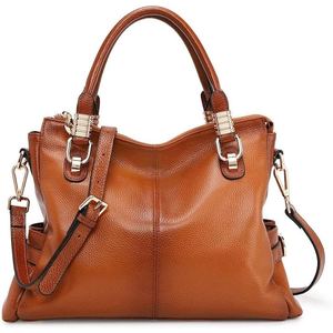 Women Genuine Leather Tie-Dyed Lightweight <b>Tote</b> Handbag Large Capacity Shoulder <b>Bag</b> Crossbody Purse Zipper Closure for Travel - Product Image 2