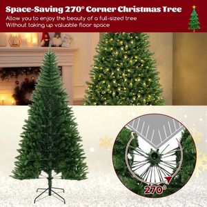 Albero di Natale Artificiale ad Angolo di 2,4 Metri con 1137 Punte di Rami e 360 Luci LED Bianco Caldo - Product Image 6