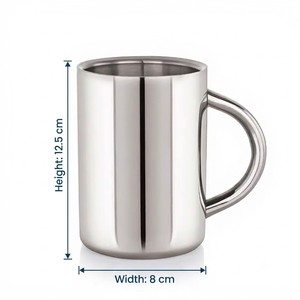 Modern Eco-Friendly Stainless Steel Double Wall Insulated Reusable Coffee Tea <b>Mug</b> with Handle for Office and Home Use - Product Image 6