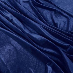 Tissu en velours bleu marine élégant et moderne, 100 % polyester, poids moyen, tissé uni, séchage rapide, respirant, pour rideaux et vêtements pour filles - Product Image 4