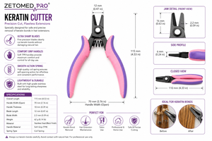 Pince coupante professionnelle en acier inoxydable de qualité supérieure A+ légère pour extensions de cheveux à la kératine, résistante aux hautes températures - Product Image 2