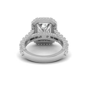 AJRETAIL Bague en or blanc clouté de 5.807 carats avec diamants de laboratoire F Color VS2 Clarity Emerald Cut Certified Vintage Engagement Gift - Product Image 3