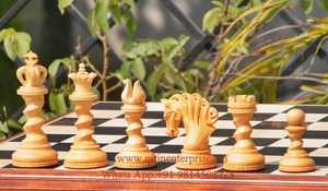 Wooden Chess <b>Table</b> With Classic Pieces Durable Design For Playing Unisex Use - Product Image 3