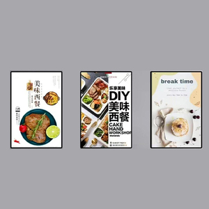 Ultra Slim LED Light <b>Box</b> Back-lit Food Display Frame for Restaurant Cafe Indoor Advertising with Glass Front - Product Image 2