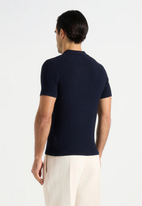 Hawk Eye Sports - T-shirt pour homme en maille bleu marine à manches courtes, couleur unie, décontracté, respirant, en coton, coupe classique, personnalisé - Product Image 2
