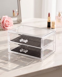Space-Saving Modern Stackable Acrylic 2-Drawer Box with Transparent Design for Organized Storage Easy Access Essentials - Product Image 3