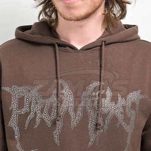 เสื้อฮู้ดดี้ผู้ชายดีไซน์โดดเด่นขายดีที่สุด ขนาดใหญ่พิเศษ ประดับด้วยคริสตัล ขายส่งคุณภาพสูง เสื้อฮู้ดดี้ผู้ชายสไตล์สตรีทแวร์ประดับคริสตัล - Product Image 5