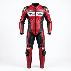 MALIK RAZA Combinaison de course de moto certifiée CE | Protège-épine, épaule, coude et genou - Product Image 1